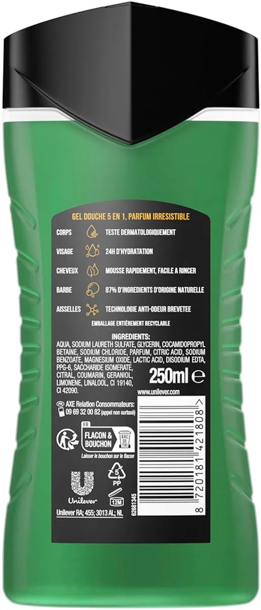 Axe Réveil Detox 5-in-1 Douchegel 250ml - 6 Stuks - afbeelding 6 van 6