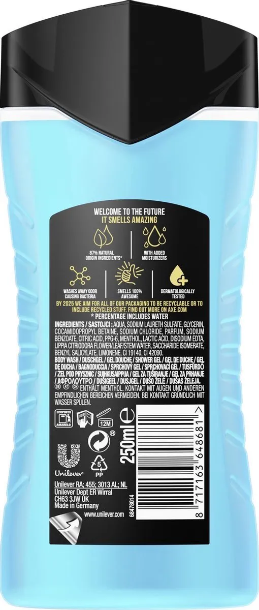 Axe Ice Chill 3-in-1 Douchegel - 750ml (3x250ml)
