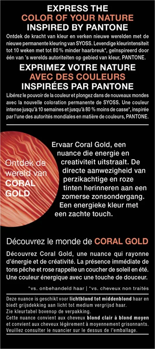 SYOSS Colors Pantone Haarverf 9-67 Coral Gold - 120ml