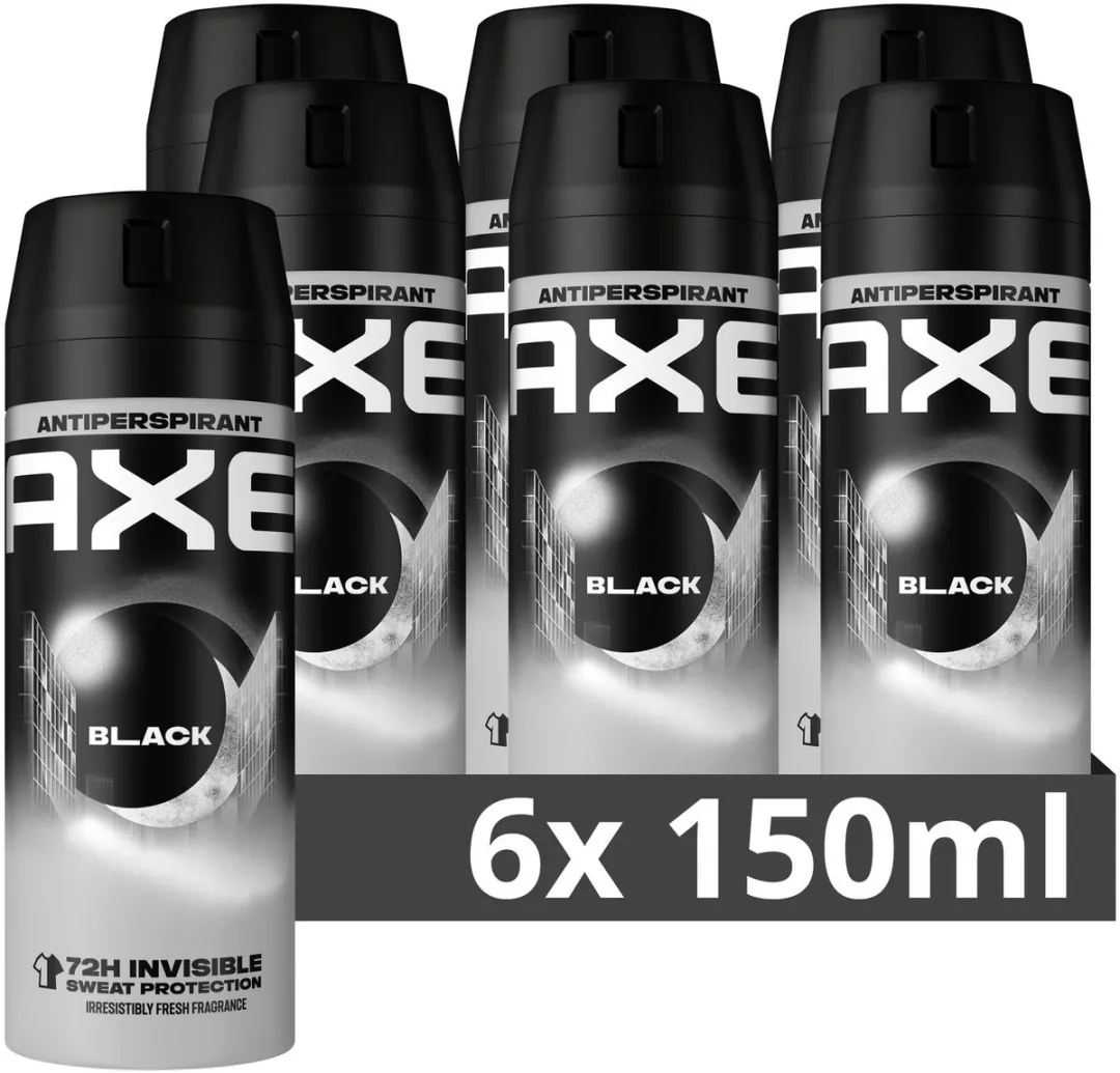Axe Black Anti-Transpirant Spray - 6x150ml