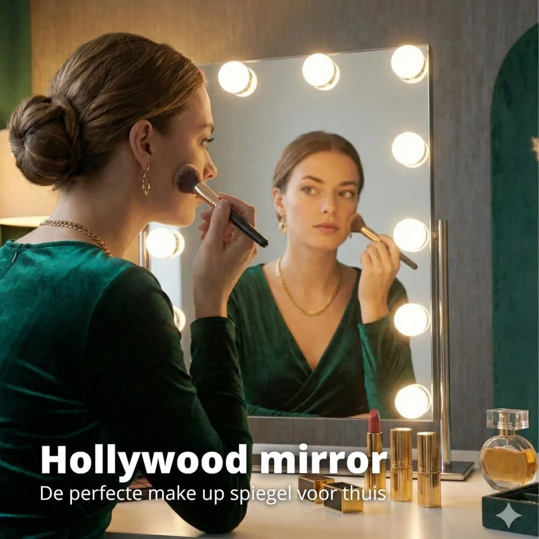 FlinQ Hollywood Spiegel 50cm - 12 LED Verlichting - Chrome