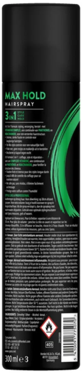 SYOSS Max Hold Haarspray 1800ml - 6x300ml