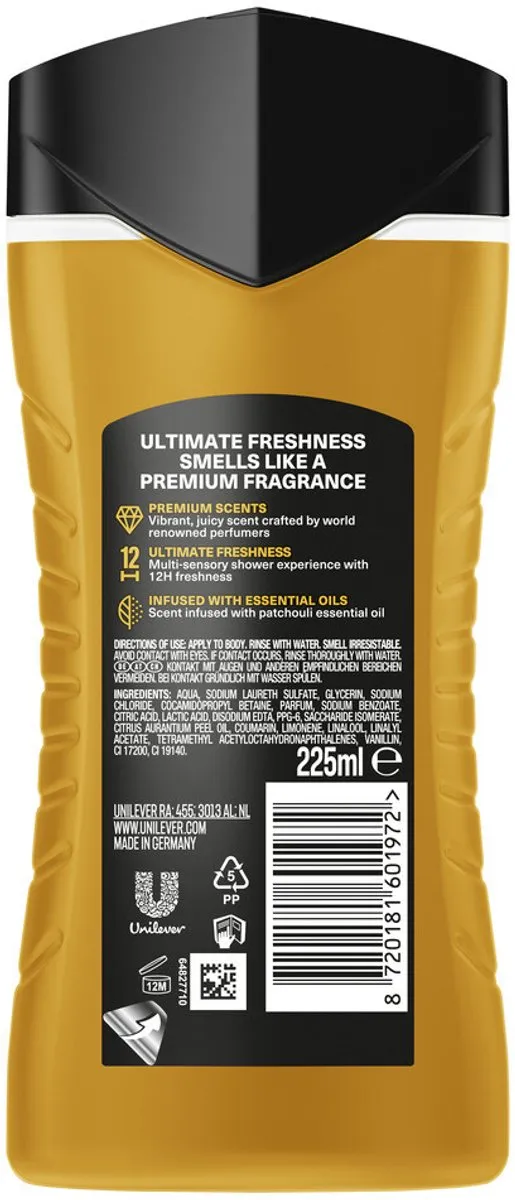 Axe Peach Infusion Douchegel 225ml - 5 Stuks