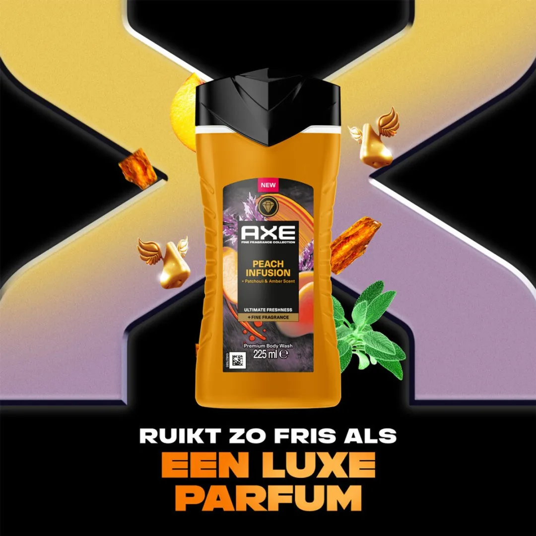 Axe Peach Infusion Douchegel 225ml - 5 Stuks