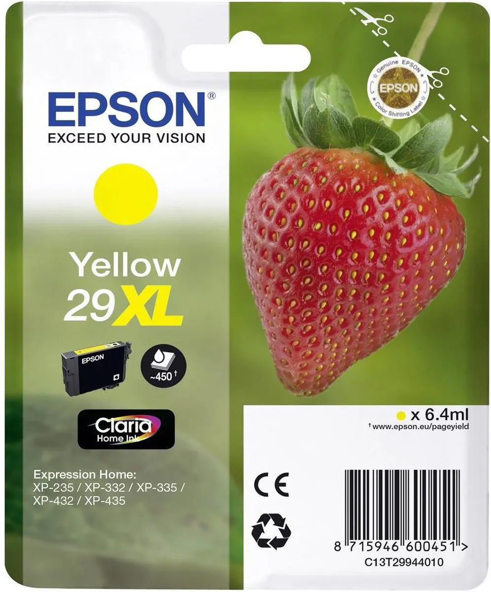 Epson Claria Home Geel C13T29944010 XL Cartridge - 450 Pagina's