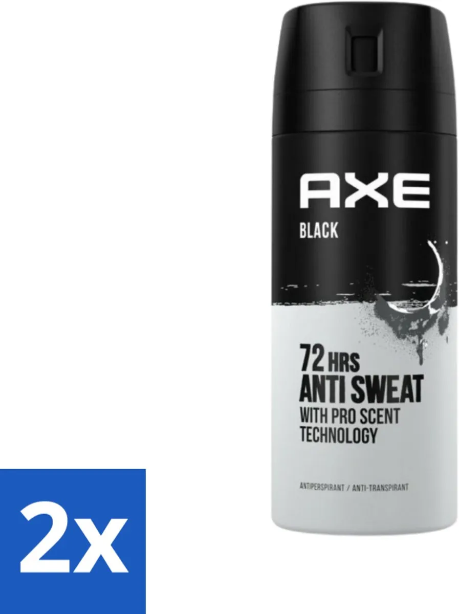 Axe Black Anti-Transpirant Spray 300ml (2x150ml)