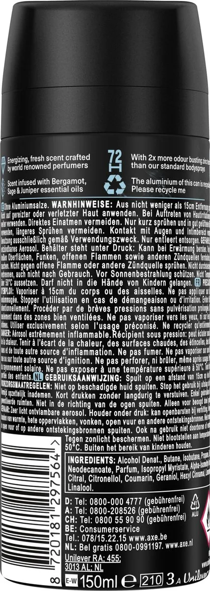 Axe Fine Fragrance Aqua Bergamot Bodyspray 150ml