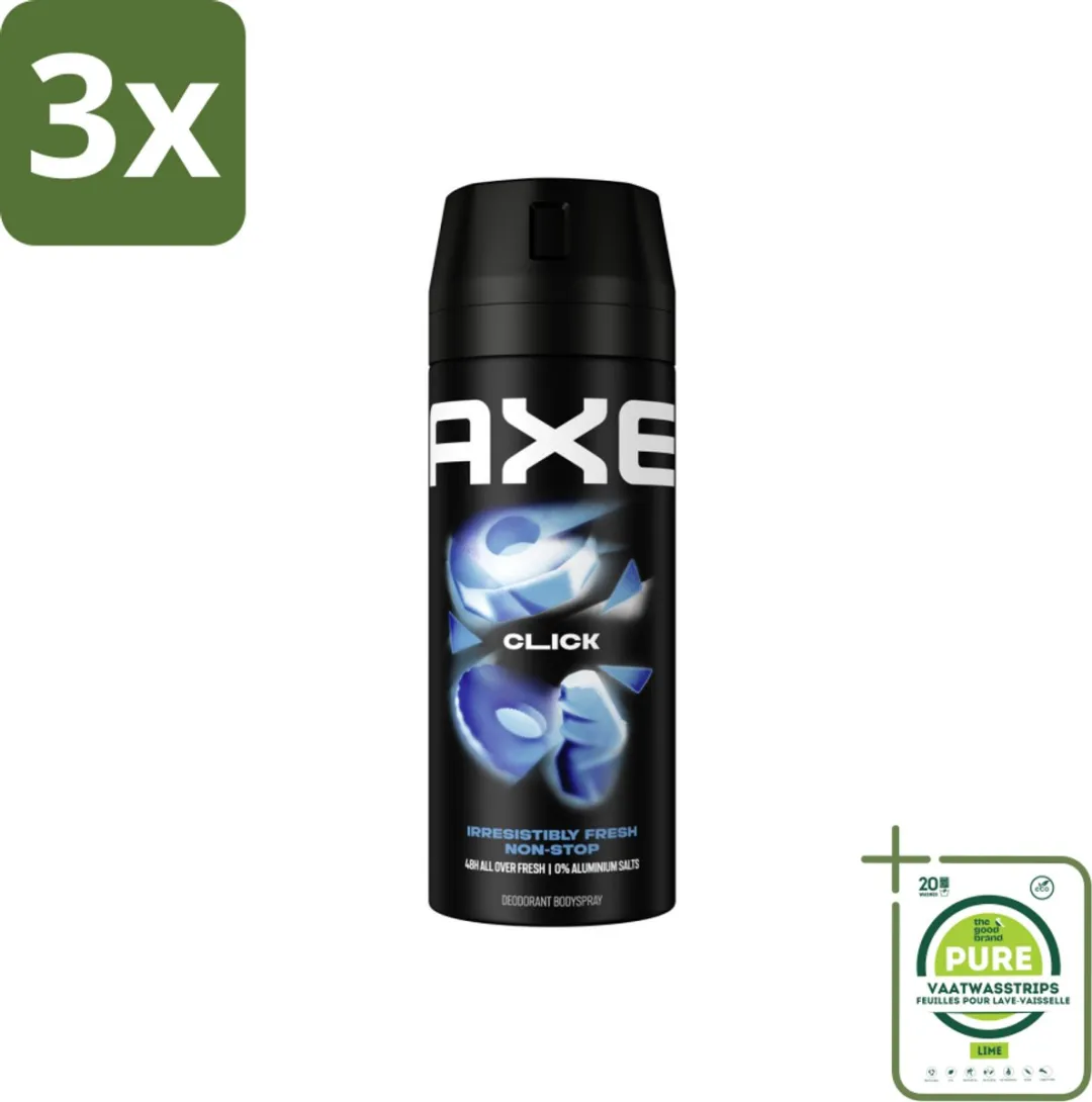 Axe Click Deodorant Bodyspray 450ml (3x150ml) - 48 Uur