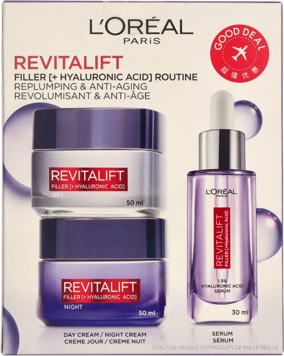 L'Oréal Paris Revitalift Filler Routine Set - Dag/Nachtcrème & Serum 130ml - afbeelding 5 van 6