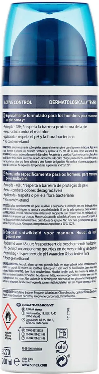 Sanex Men Deodorant Spray Active Control 200ml