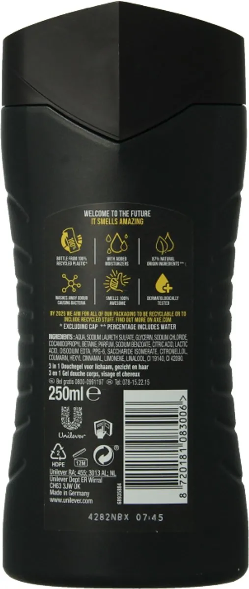 Axe Africa 3-in-1 Douchegel 250ml - afbeelding 6 van 6