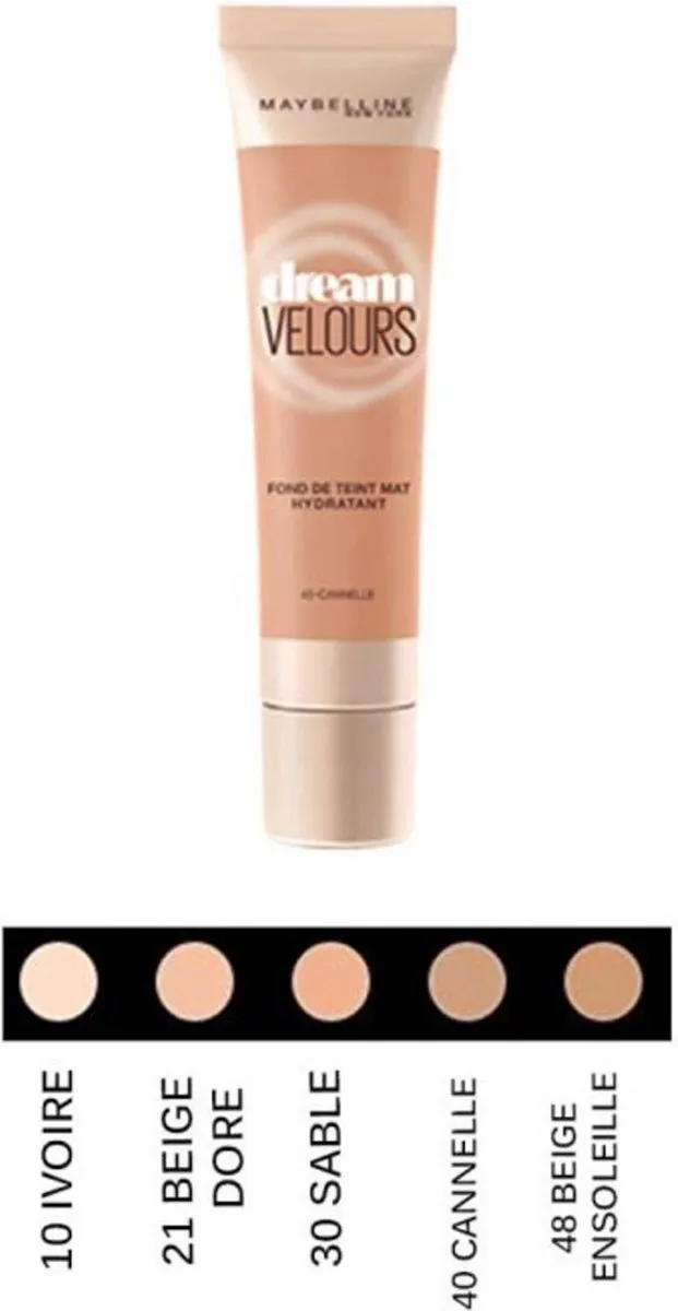 Maybelline Dream Velours Matte Foundation 10 Ivory - 30ml