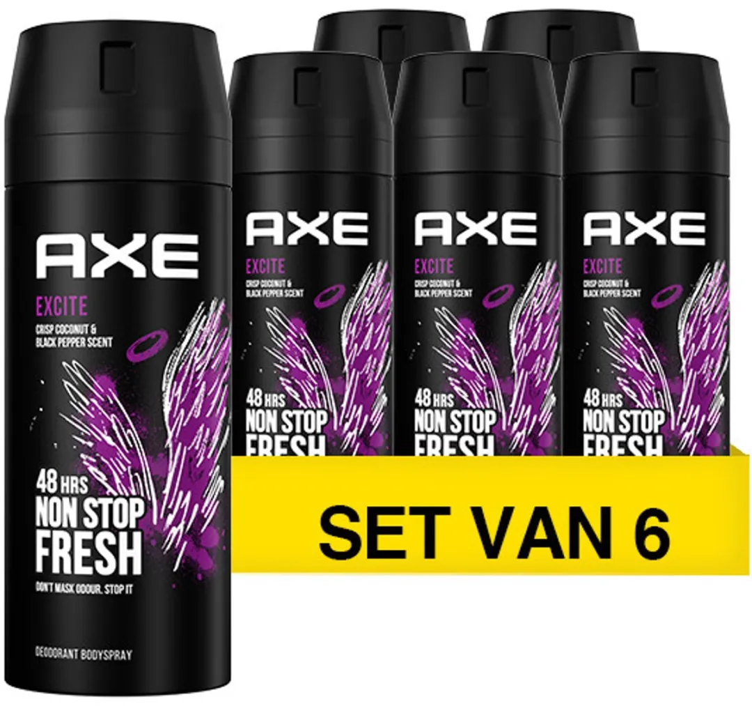 Axe Excite Deodorant Spray 6x150ml