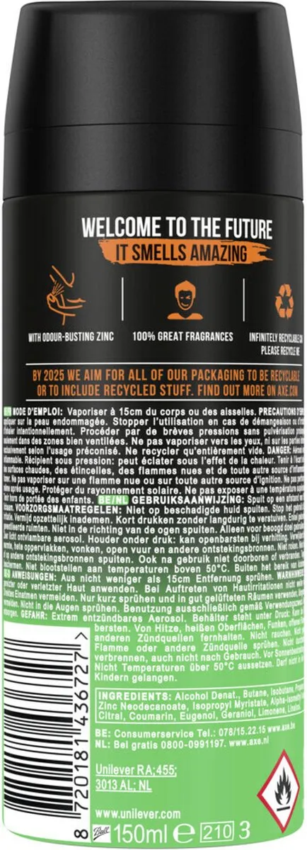 Axe Jungle Fresh Bodyspray 150ml