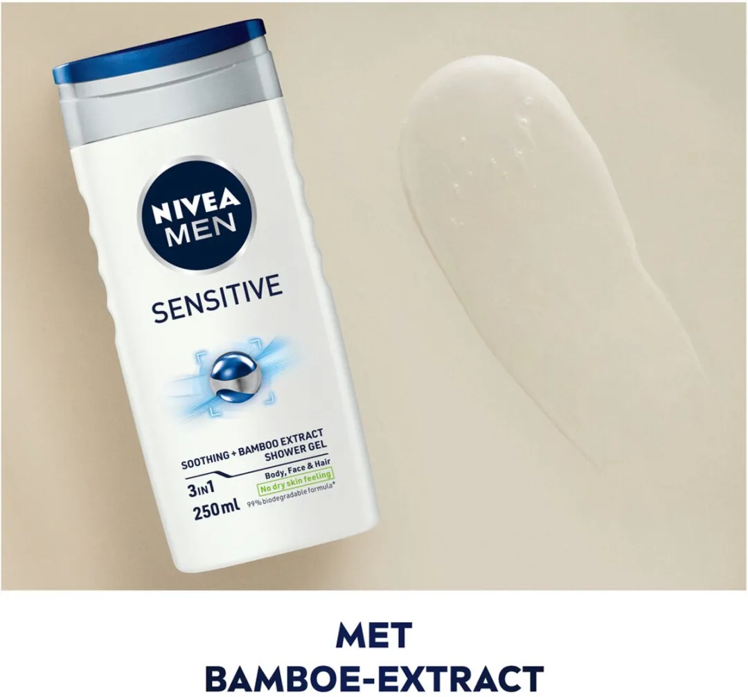 NIVEA Men Douchegel Sensitive 250ml - 3 Stuks