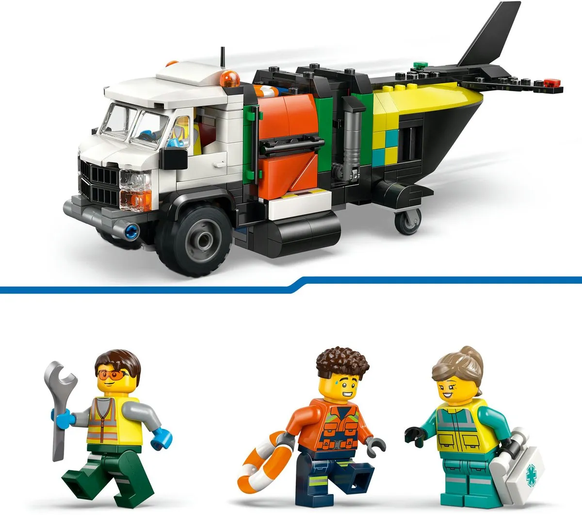 LEGO City 60505 Vliegtuig Onderhoudsvoertuig Luchtkussenboot - 990 Stukken - 3 Minifiguren - Multicolor