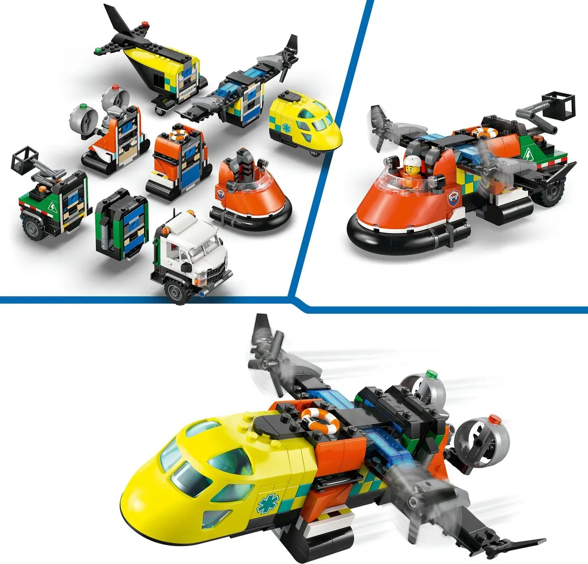 LEGO City 60505 Vliegtuig Onderhoudsvoertuig Luchtkussenboot - 990 Stukken - 3 Minifiguren - Multicolor - afbeelding 6 van 6
