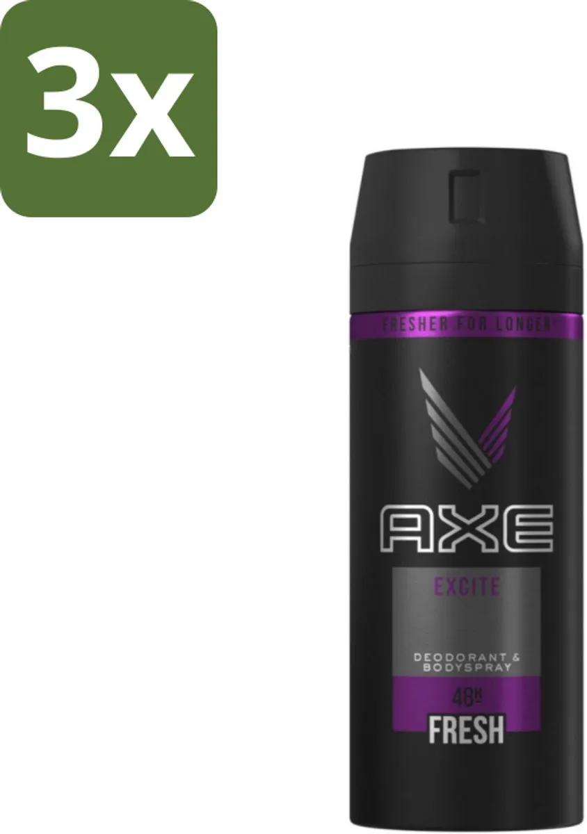 Axe Excite Bodyspray 150ml - 3 Stuks