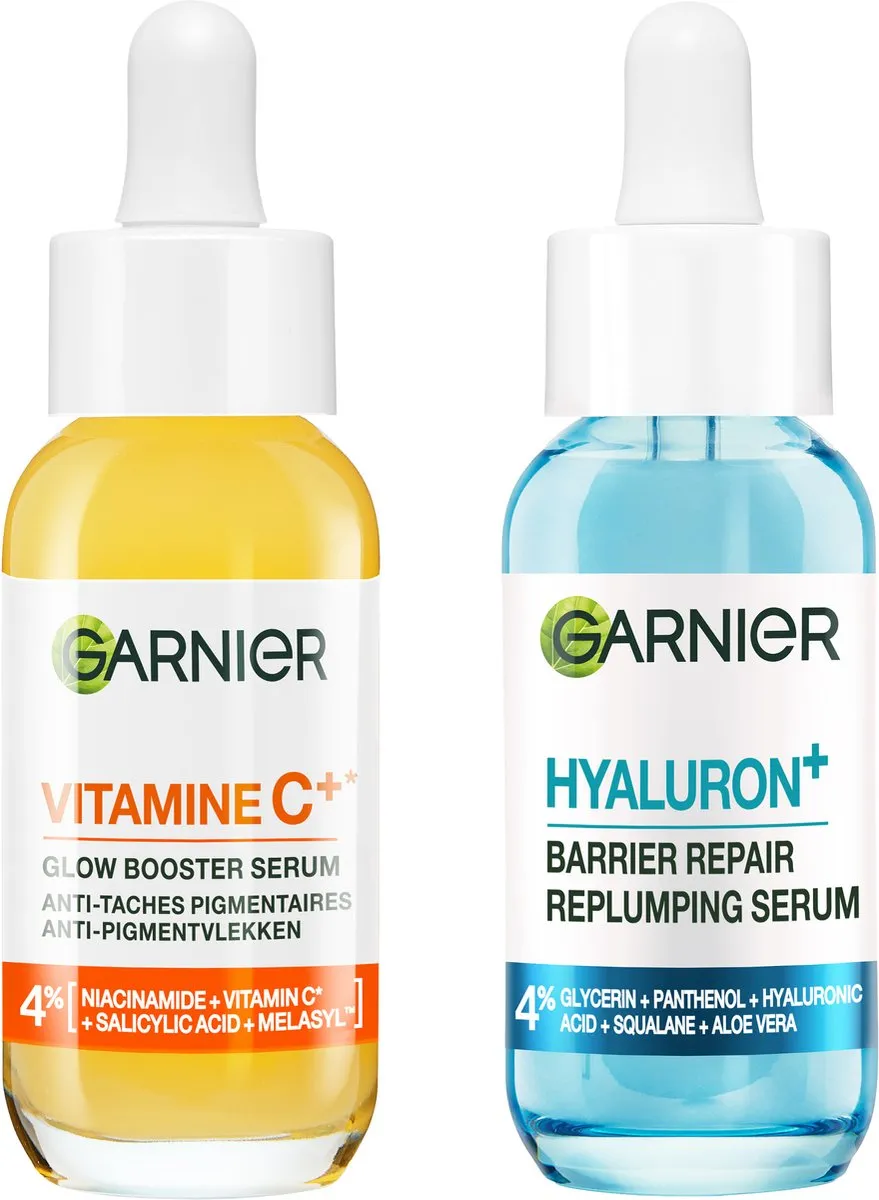 Garnier Vitamine C+ Glow Booster & Hyaluron+ Barrier Repair Serum