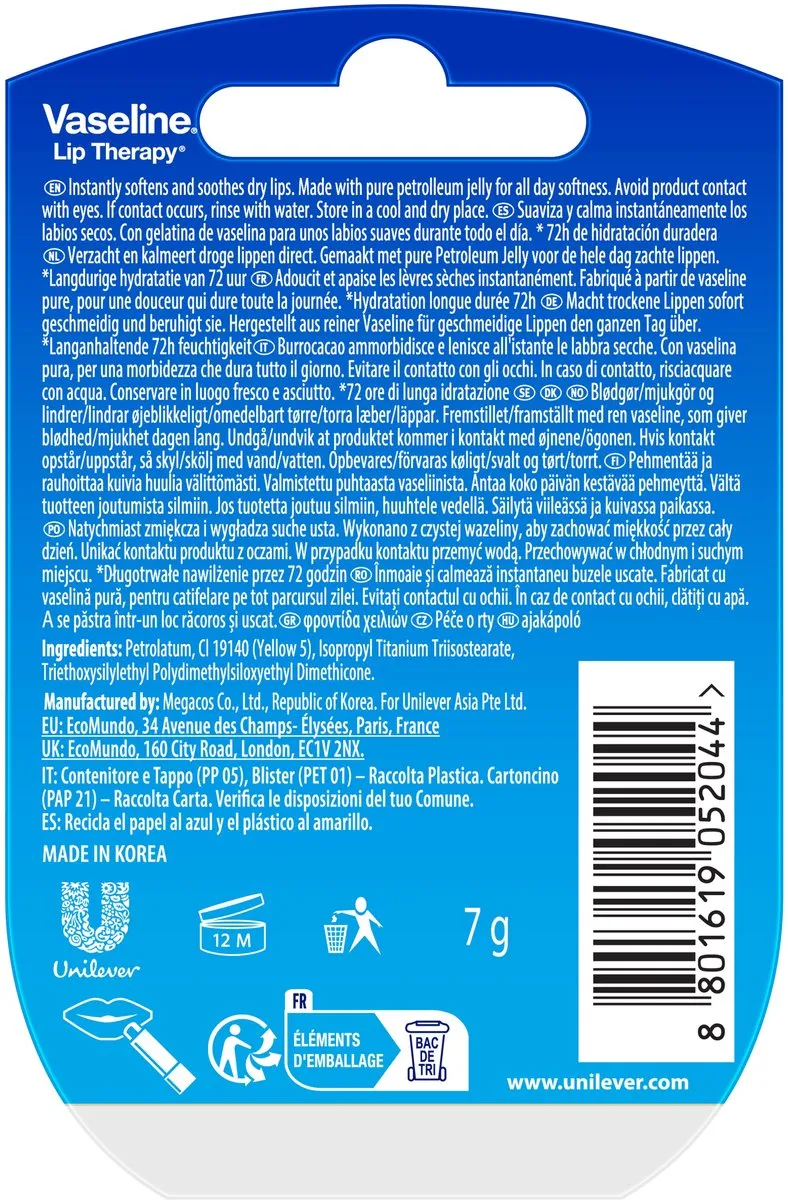 Vaseline Lip Therapy Lippenbalsem Original - 3x7g