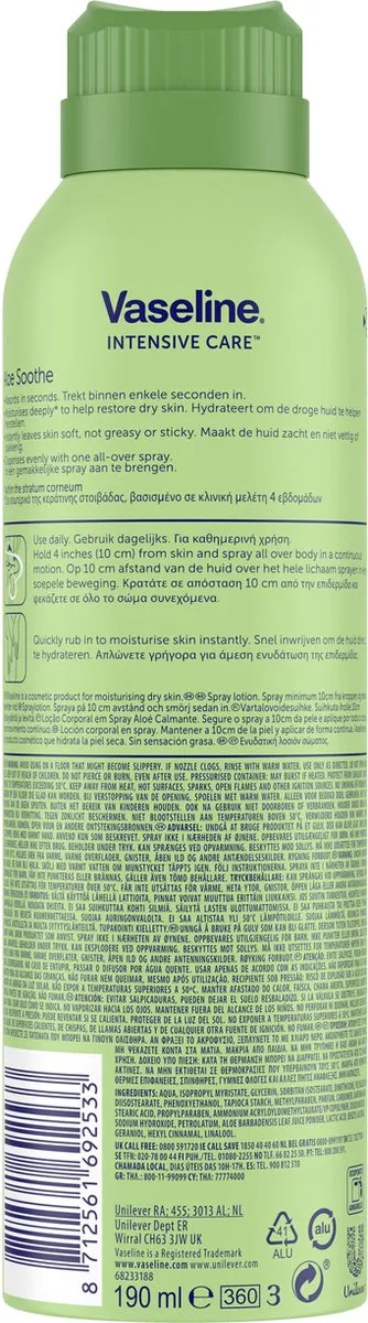 Vaseline Lotion Spray AloeFresh 6x190ml
