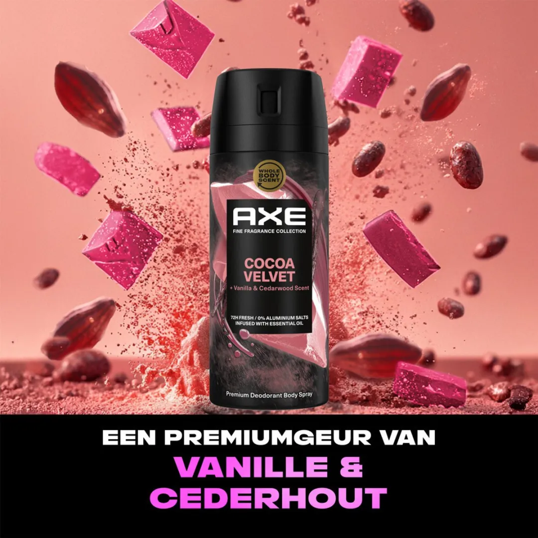 Axe Cocoa Velvet Bodyspray 2250ml - 15 Stuks