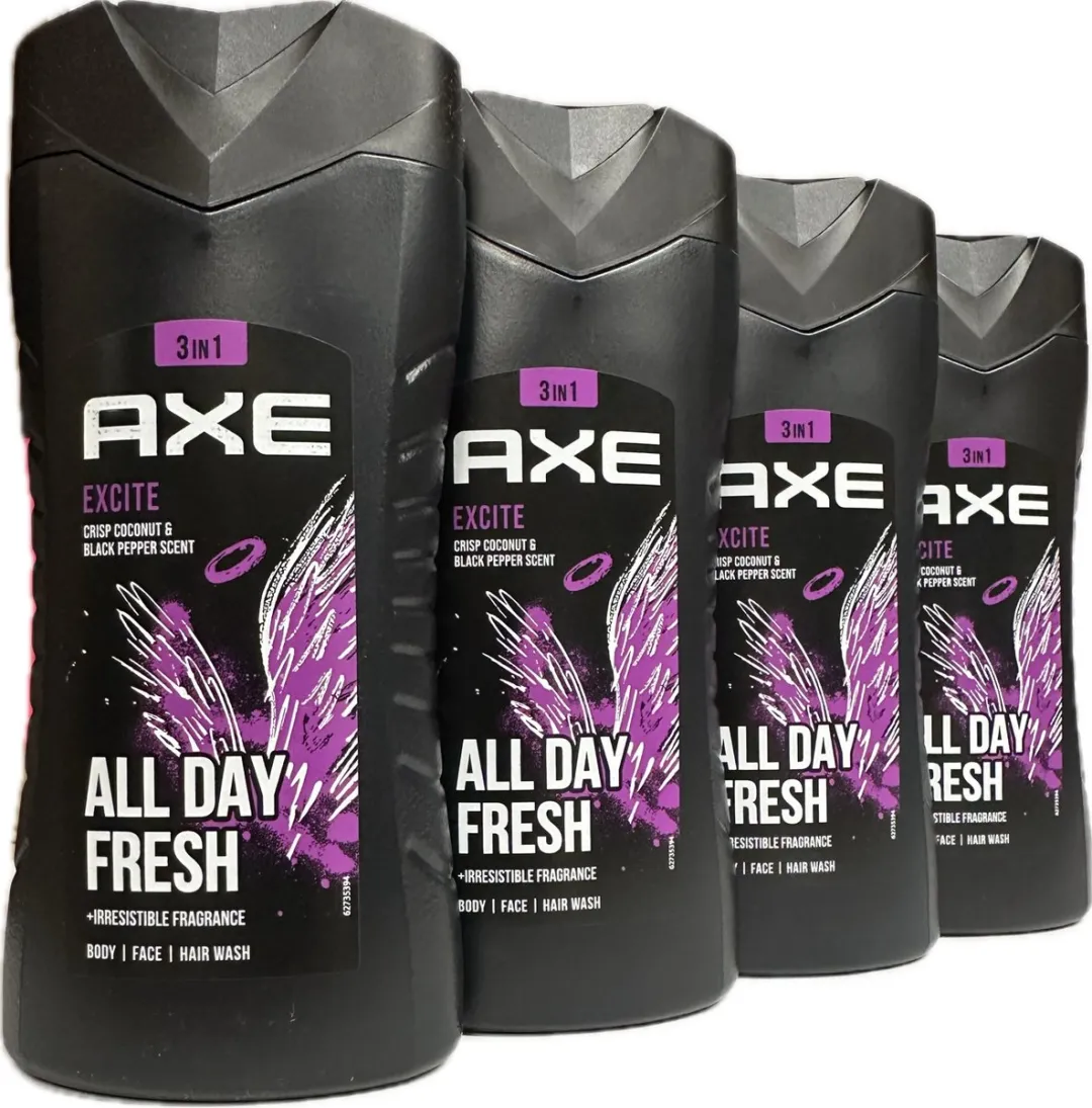Axe 3in1 Douchegel Excite 250ml - 4 Stuks