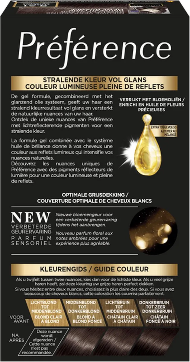 L'Oréal Paris Préférence 5.21 Koel Lichtbruin Haarkleuring - 6 Stuks