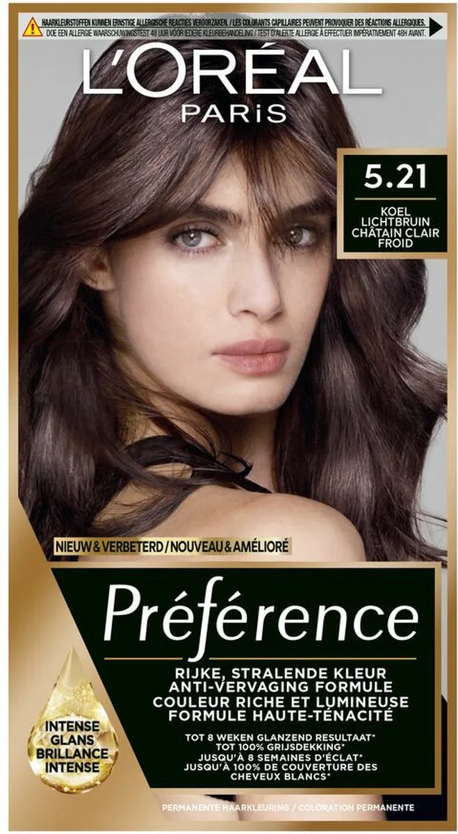 L'Oréal Paris Préférence 5.21 Koel Lichtbruin Haarkleuring