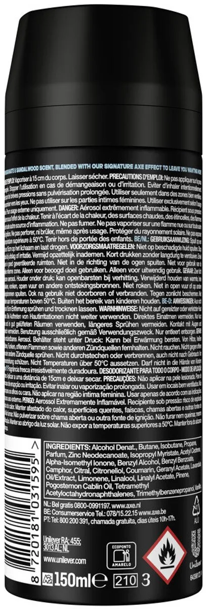 Axe Deodorant Bodyspray Anarchy for Him 150ml - Granaatappel & Sandelhout