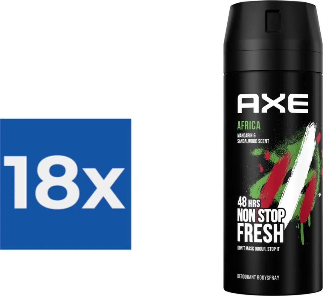 Axe Africa Deodorant Spray - 2700ml (18x150ml)