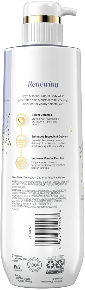Olay Cleansing & Renewing Nighttime Body Wash 591ml - Vitamine B3 & Retinol