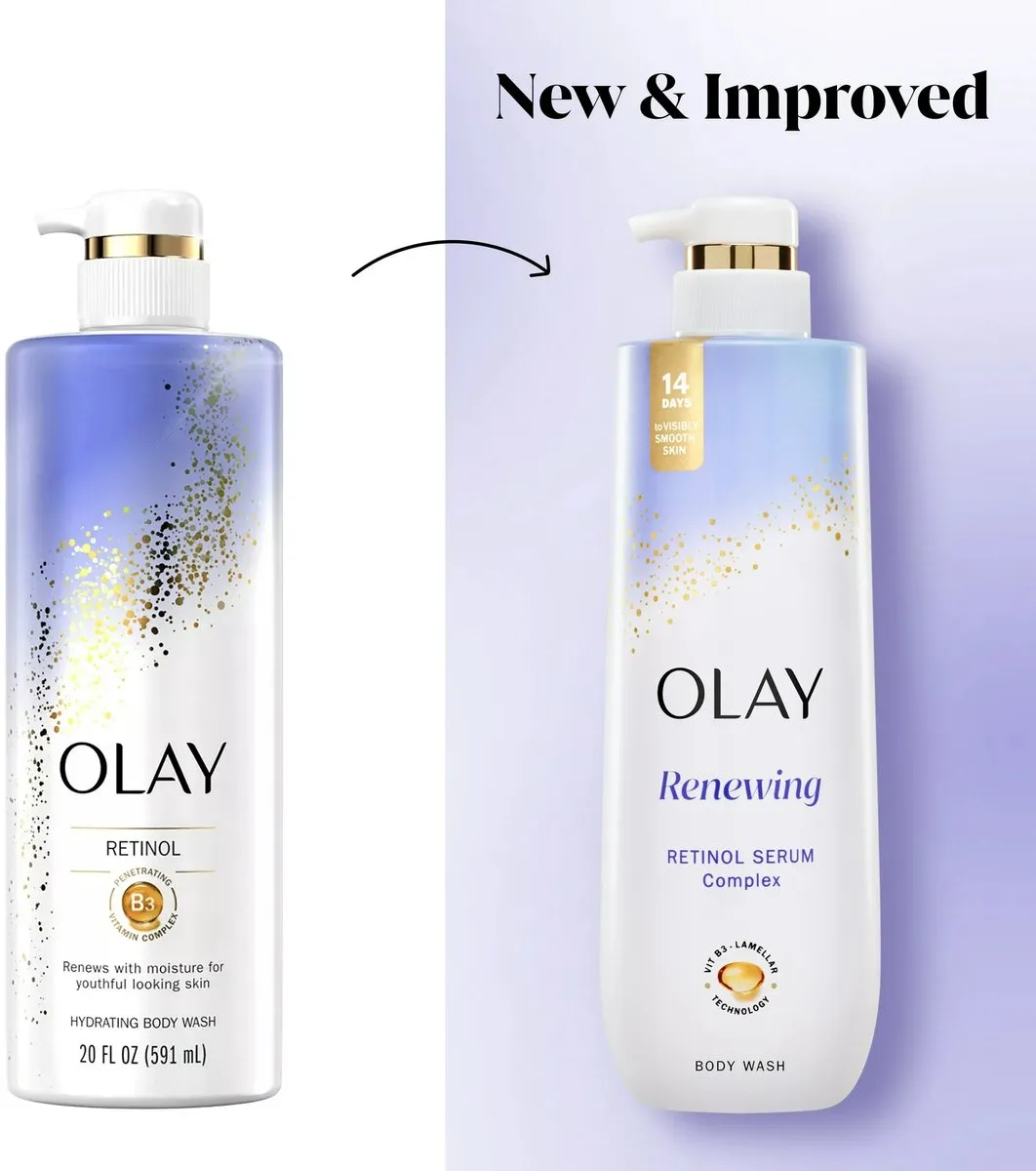 Olay Cleansing & Renewing Nighttime Body Wash 591ml - Vitamine B3 & Retinol