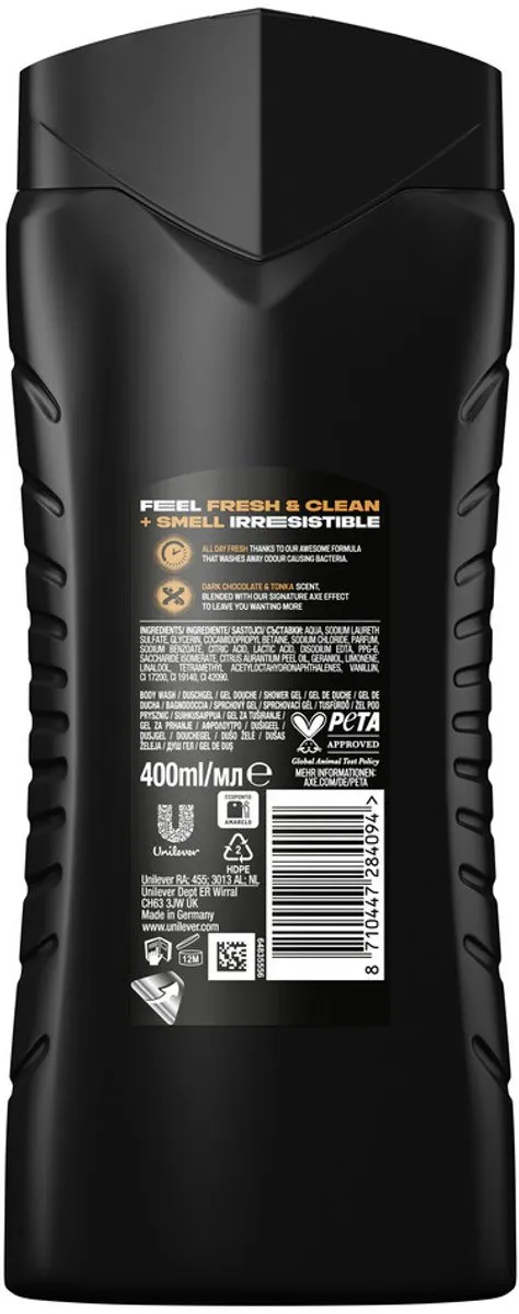 Axe Dark Temptation 3-in-1 Douchegel - 1600ml (4x400ml)