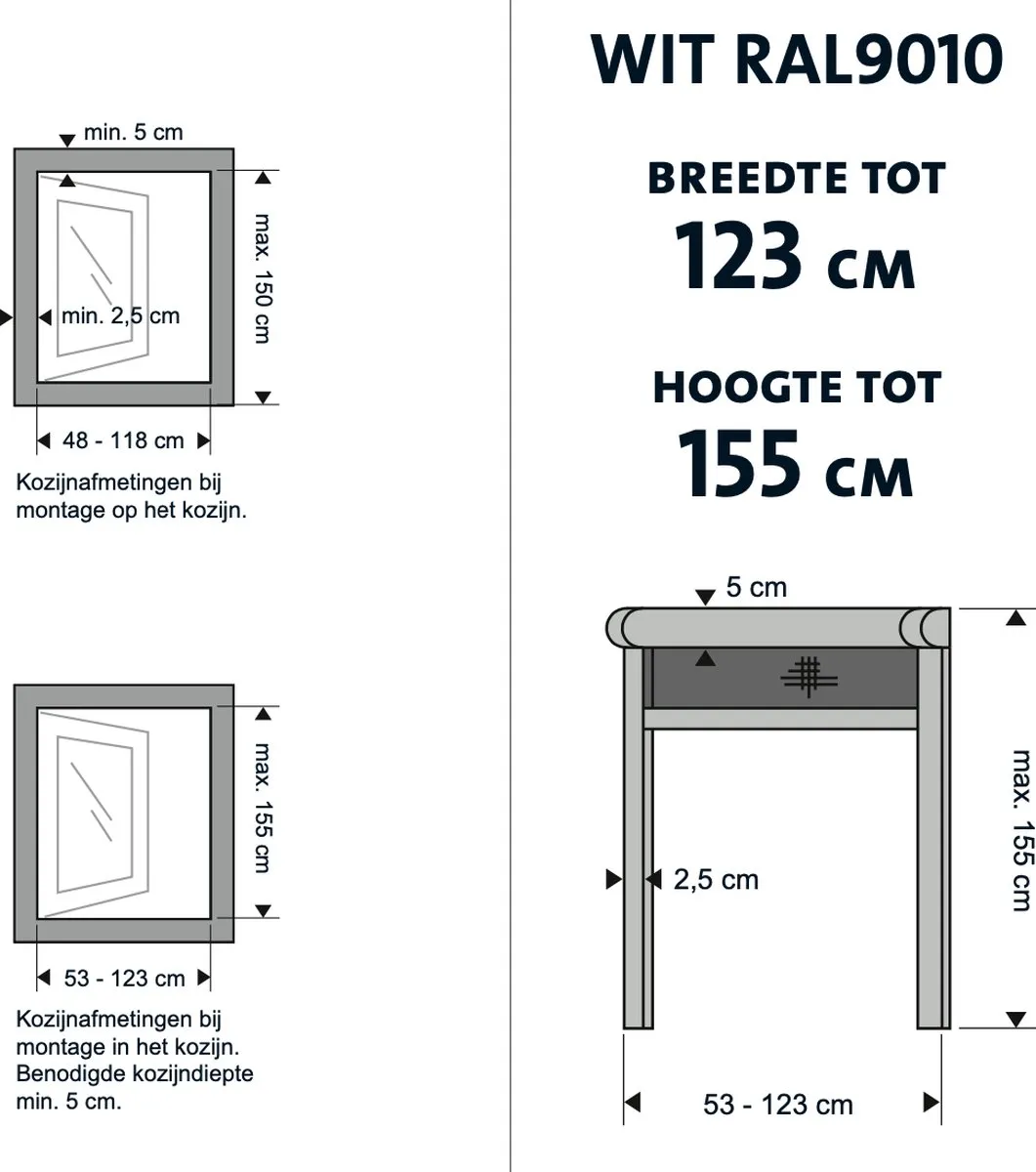 Bruynzeel Rolhor Raam S700 123x155cm - Wit