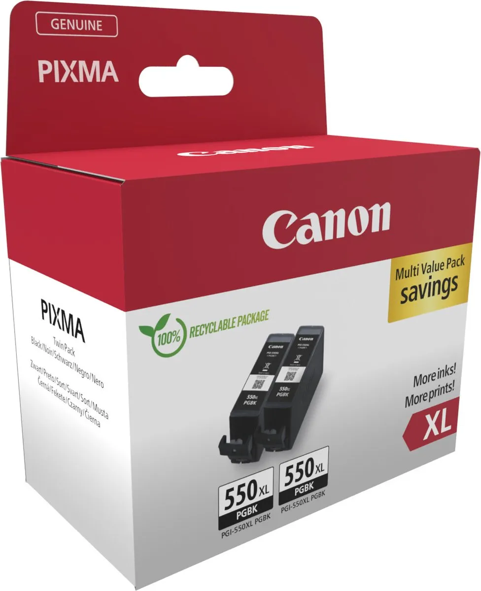 Canon 6431B010 Inktcartridge XL - Zwart - 2 Stuks