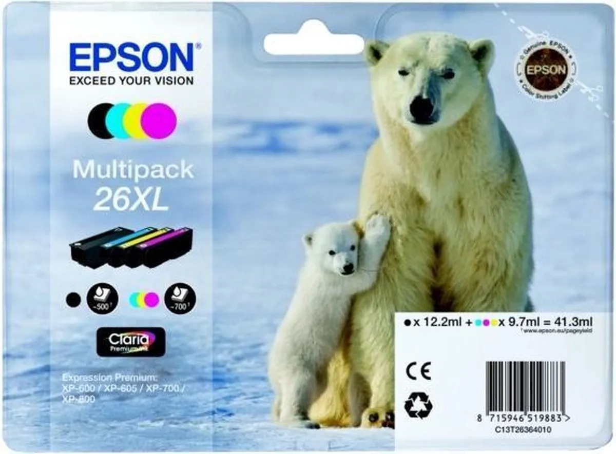 Epson 26XL MultiPack Inktcartridges - 12ml - Zwart
