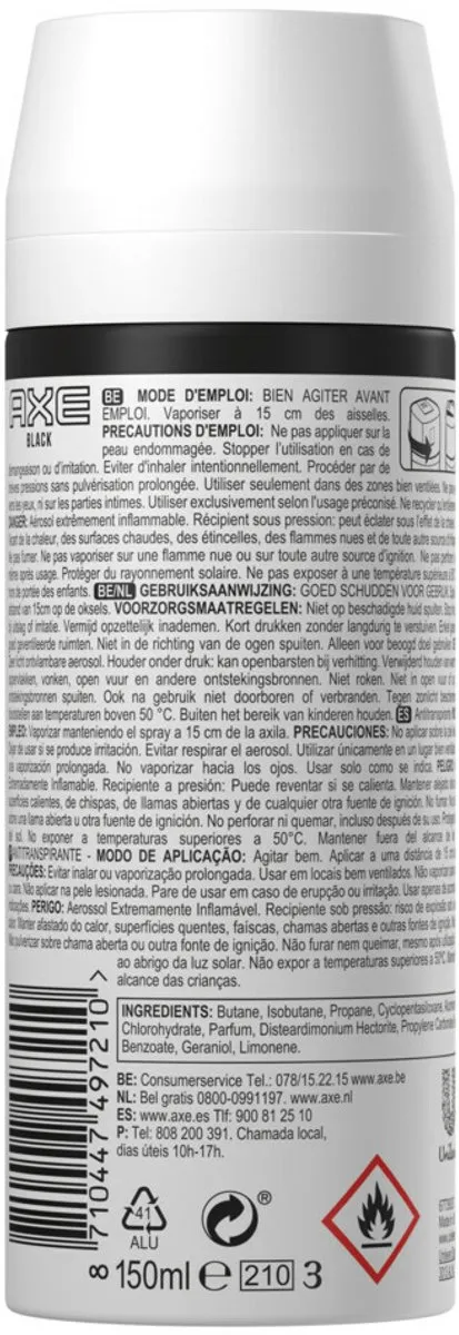 Axe Dry Black Deospray 150ml