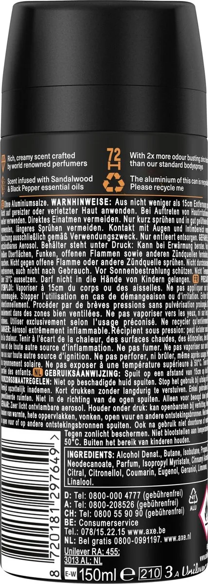 Axe Copper Santal Premium Deodorant Bodyspray 150ml