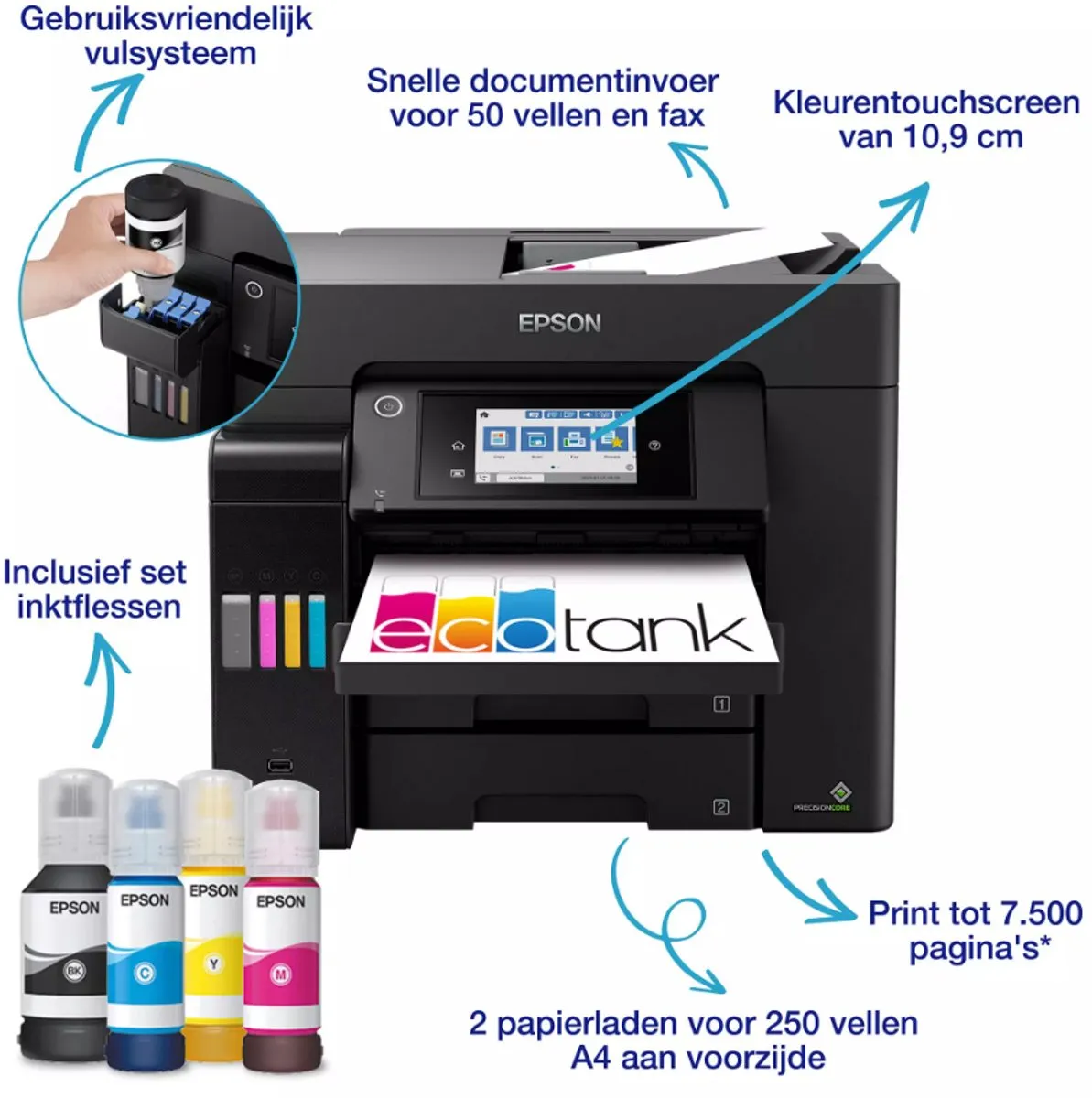 Epson EcoTank ET-5855 Inkjet Printer - Zwart