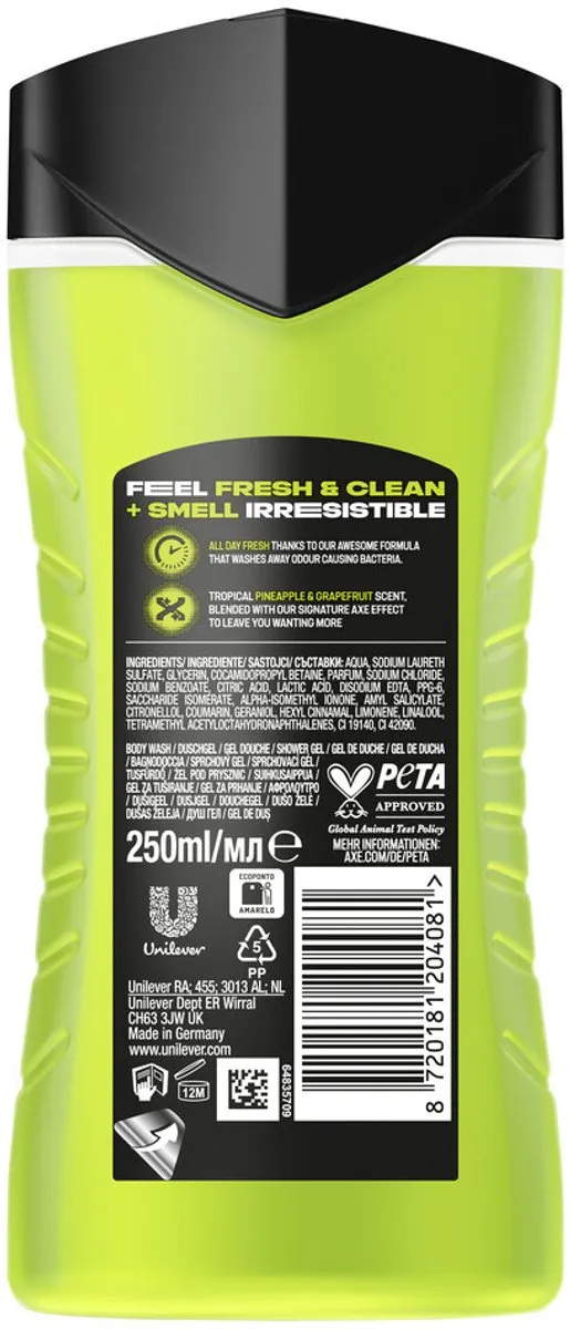 Axe Epic Fresh Douchegel 3-in-1 1000ml - 4 Stuks