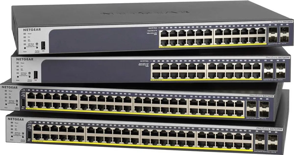 Netgear GS752TPP Smart Switch 52 Poorten - 48x PoE 760W
