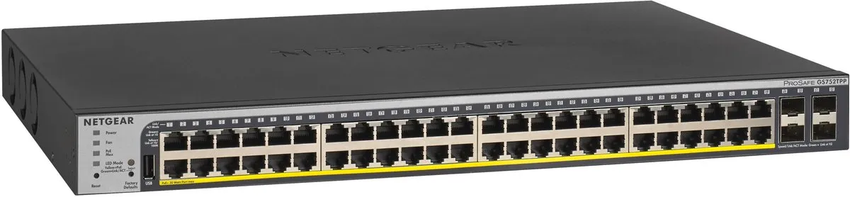 Netgear GS752TPP Smart Switch 52 Poorten