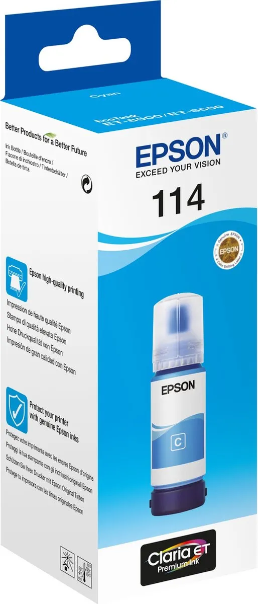 Epson 114 C13T07B240 Inktfles - Cyaan - 70ml