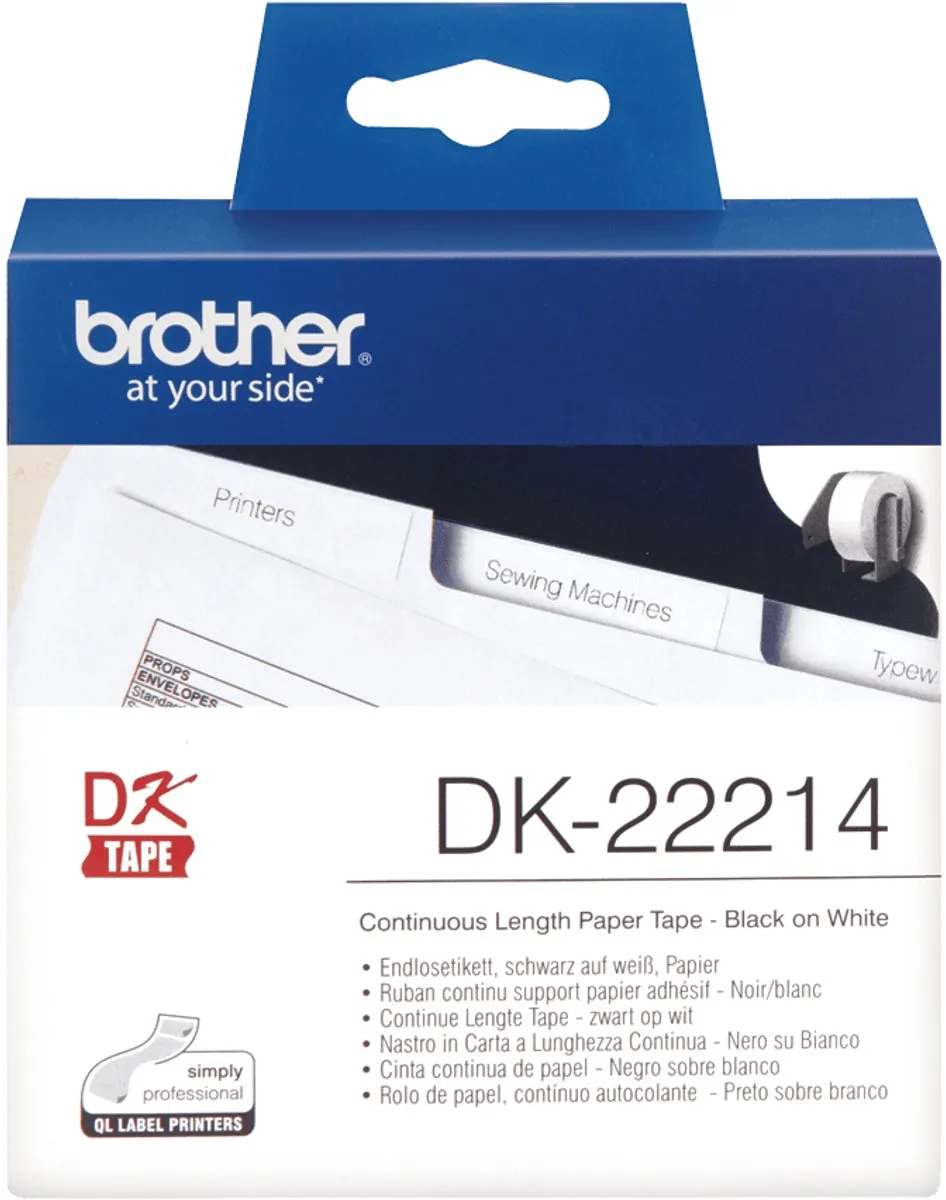 Brother DK-22214 Thermisch Papierband 12x30,48mm - Wit