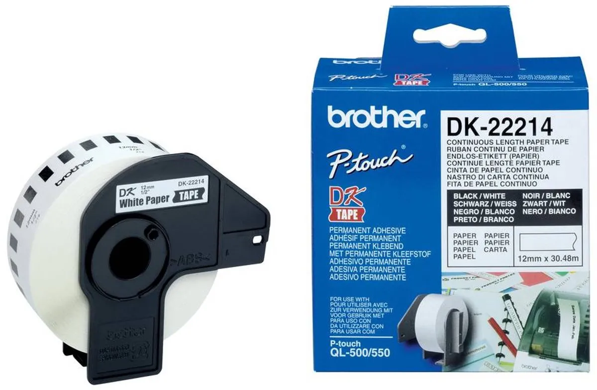 Brother DK-22214 Thermisch Papierband 12x30,48mm - Wit