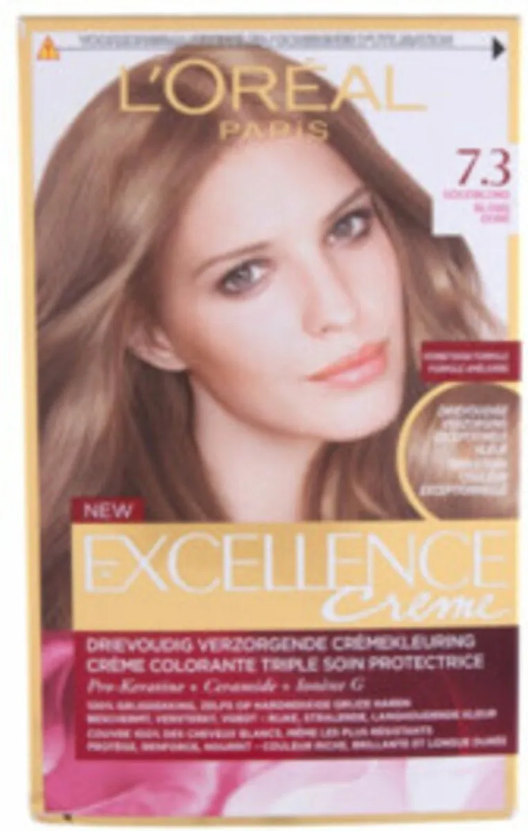 L'Oréal Paris Excellence Crème Haarverf 7.3 Goudblond + Magic Retouch Uitgroeispray - 2 Stuks