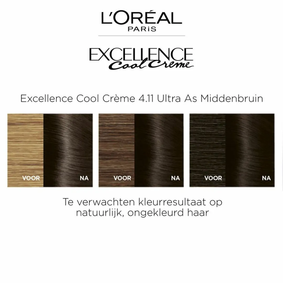 L'Oréal Paris Excellence 4.11 Ultra As Middenbruin Permanent - 2x