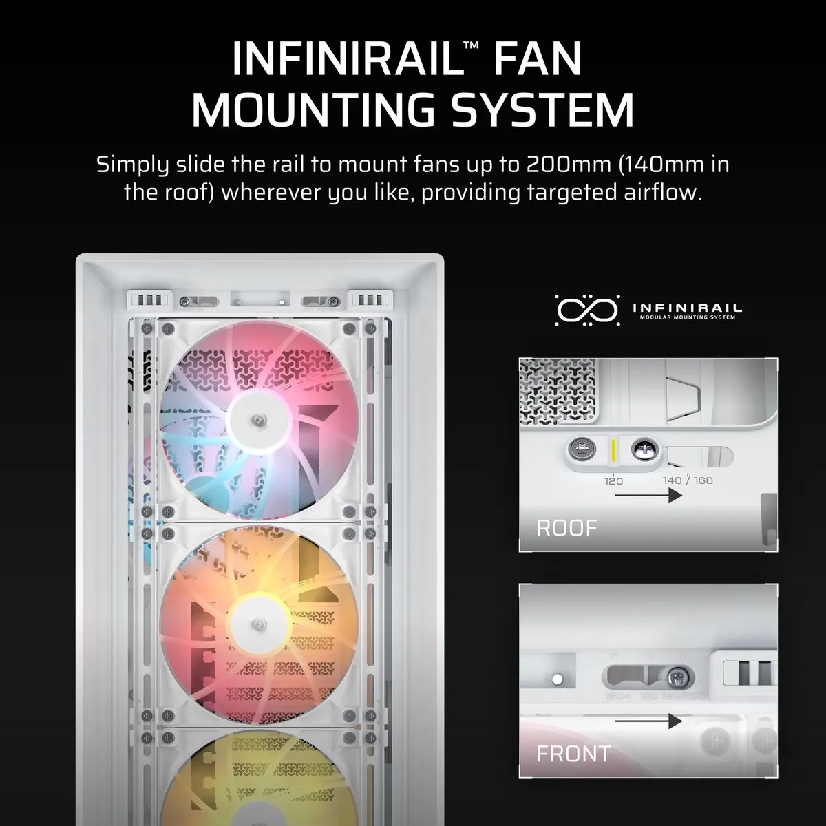 Corsair FRAME 5000D RS ATX Behuizing - Wit - 4x ARGB Ventilatoren
