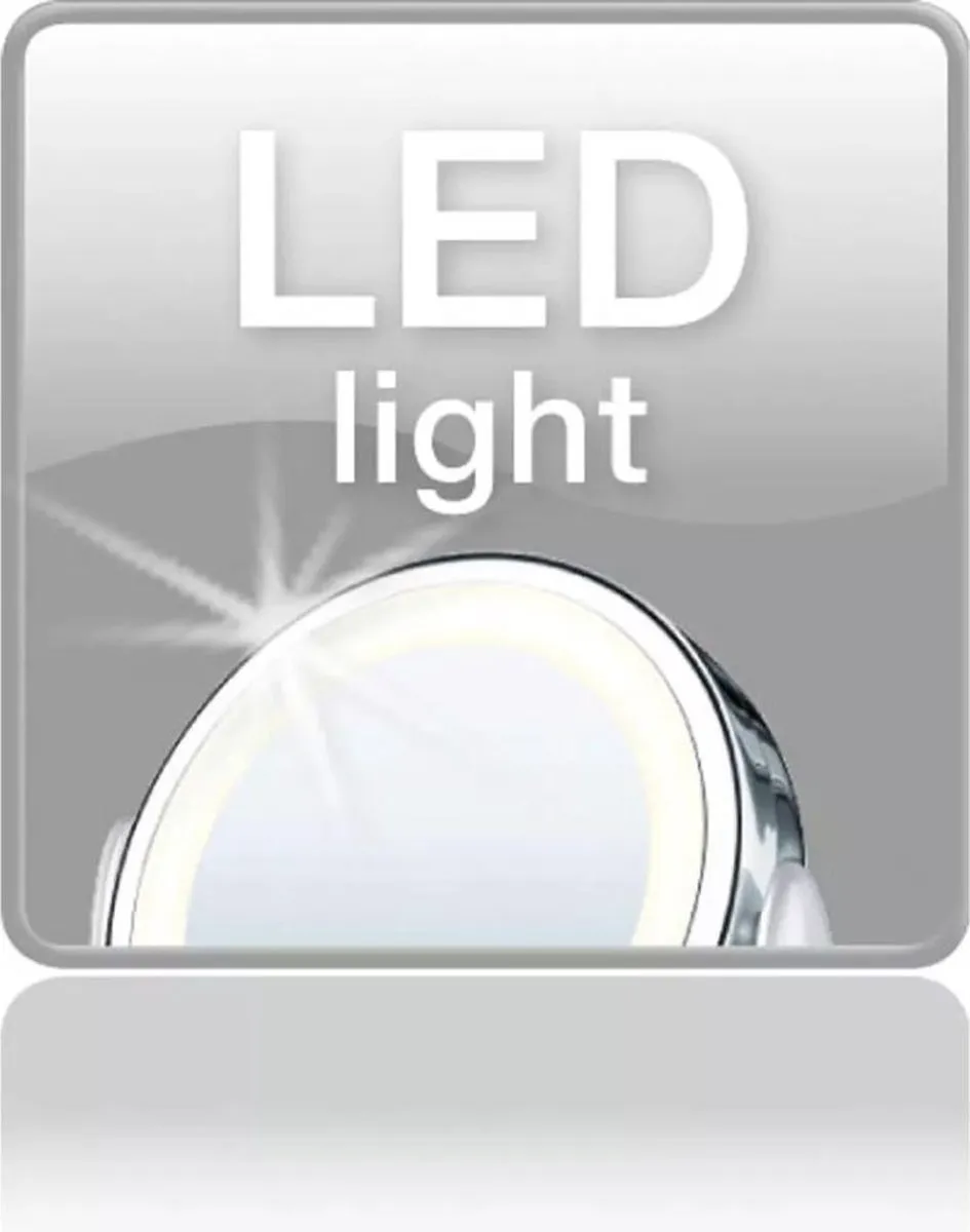 Beurer BS 49 Make-up Spiegel - Zilver - 5x Vergroting - LED rondom